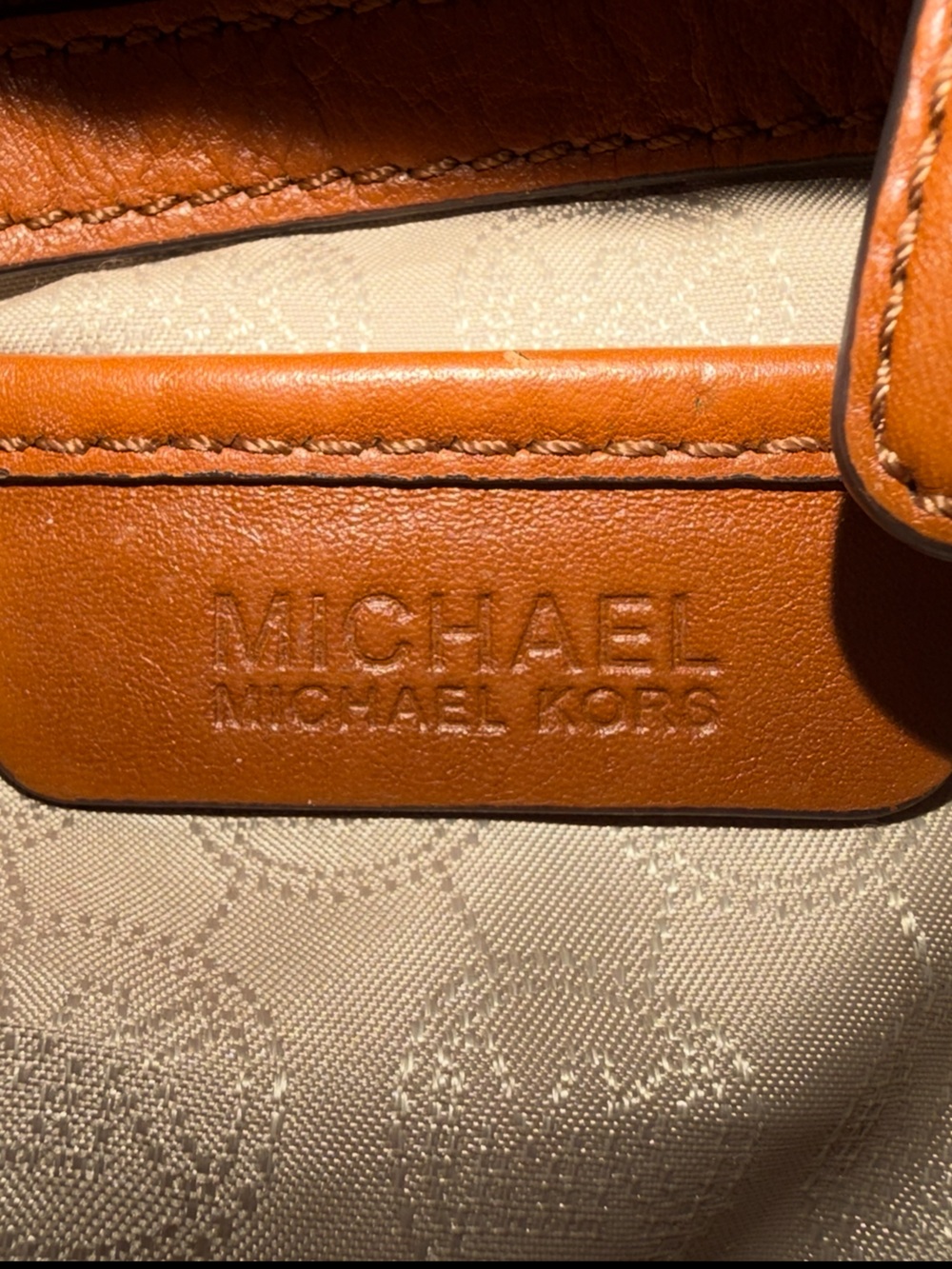 Michael Kors Brown MK Logo Hobo Bag with Lots of Pockets Needs zipper pull - Picture 12 of 15